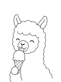 Alpaca eet ijsje