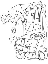 Auto wassen met papa