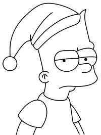 Bart Simpson met kerstmuts