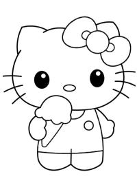 Hello Kitty eet ijs