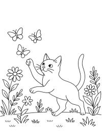 Kat die vlinders achtervolgt