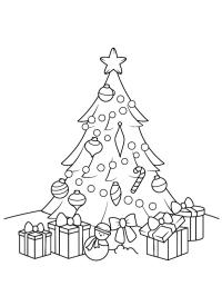 Vooravond hoe attribuut Kleurplaat Kerstboom met kadootjes | Leukekleurplaten.nl