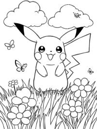 Pikachu in het gras