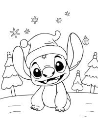 Stitch met kerstmuts