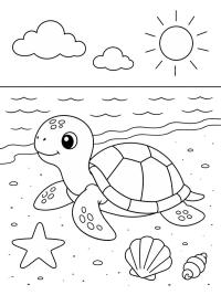 Zeeschildpad op het strand