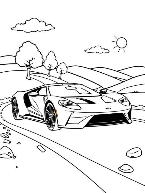 Ford GT Kleurplaat