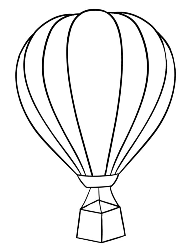 Luchtballon simpel Kleurplaat