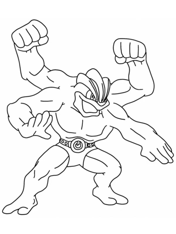 Machamp (Pokémon) Kleurplaat