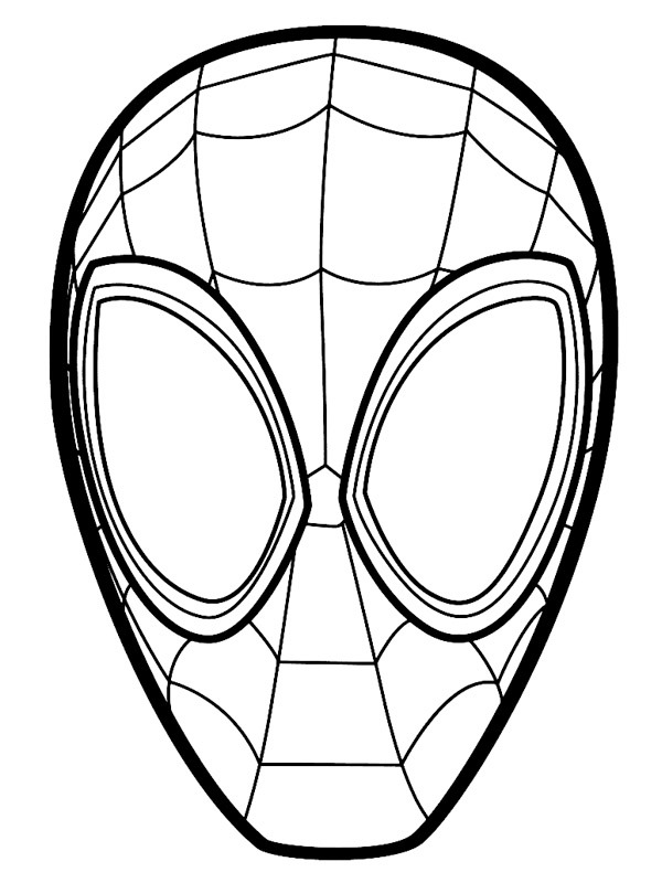 markt Onderverdelen hobby Kleurplaat masker spider-man | Leukekleurplaten.nl