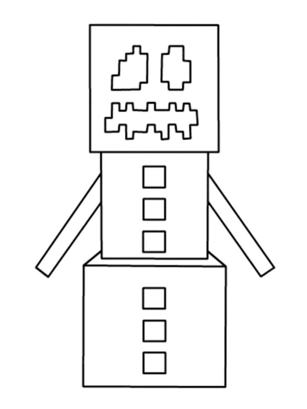 Snow Golem Minecraft Kleurplaat